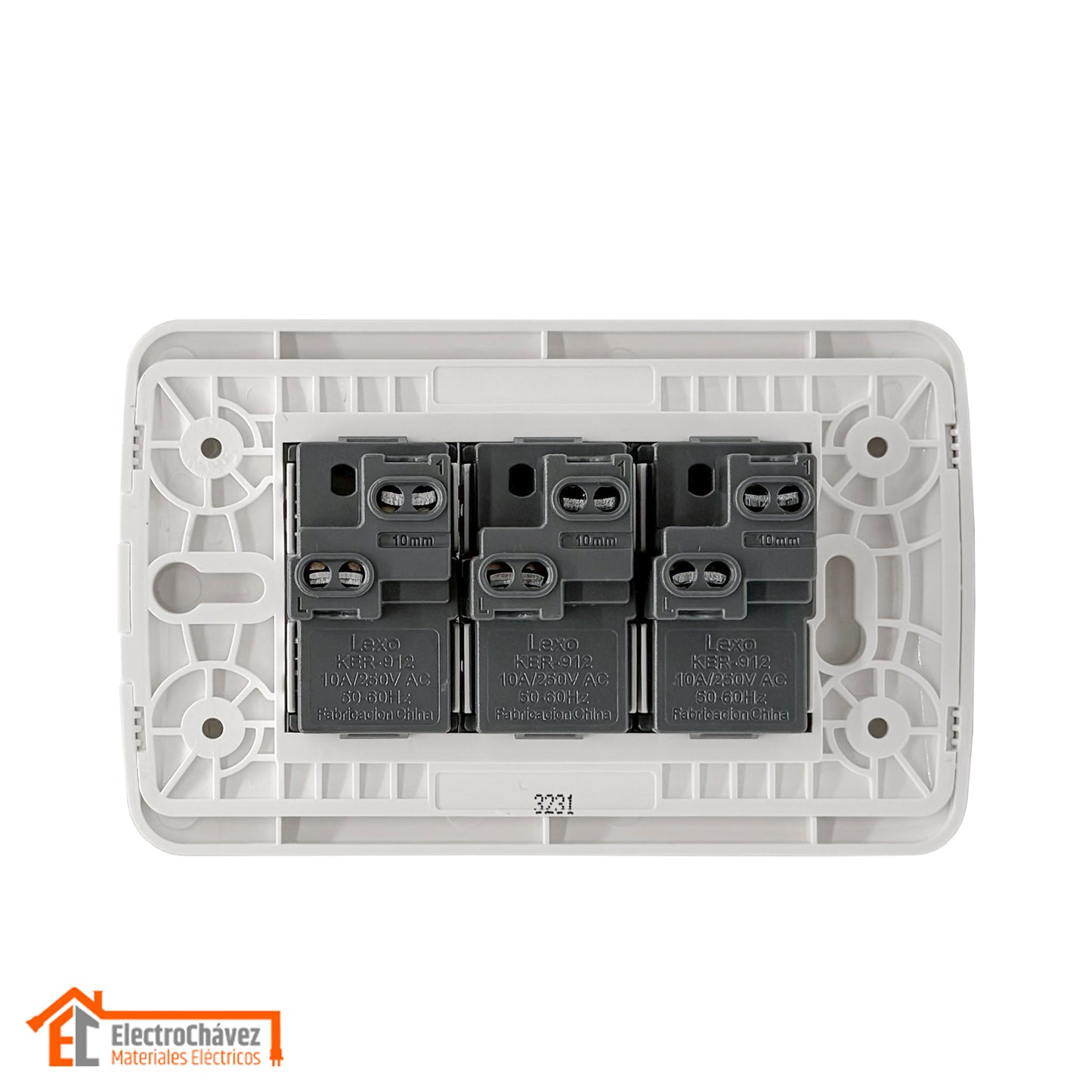 Interruptor Embutido triple 9/32 10a blanco Armado - Lexo