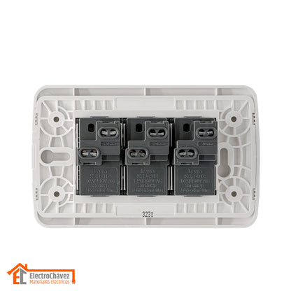 Interruptor Embutido triple 9/32 10a blanco Armado - Lexo