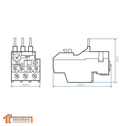Relé Térmico Regulable (12 - 18a) para Contactor - Lexo