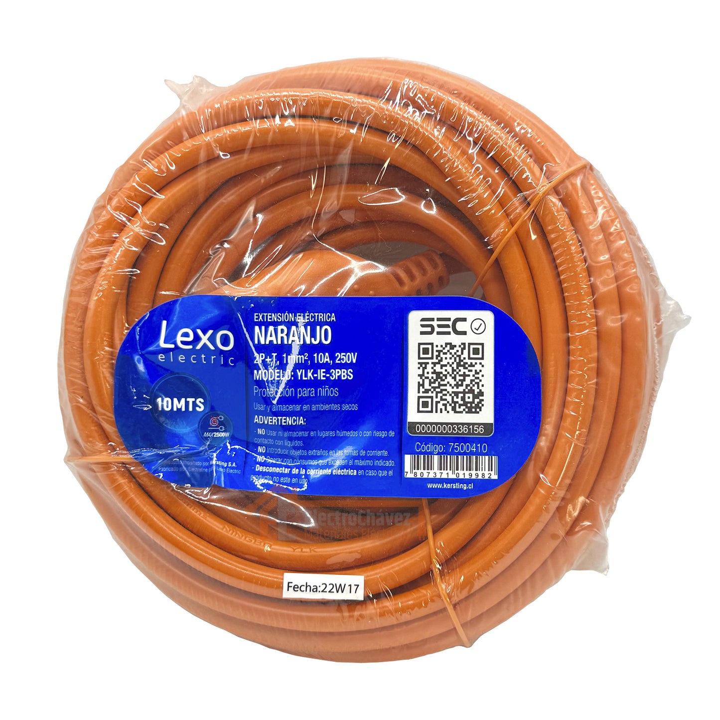 Alargador Extensión Eléctrico Simple Industrial 10 Metros Certificado - Lexo