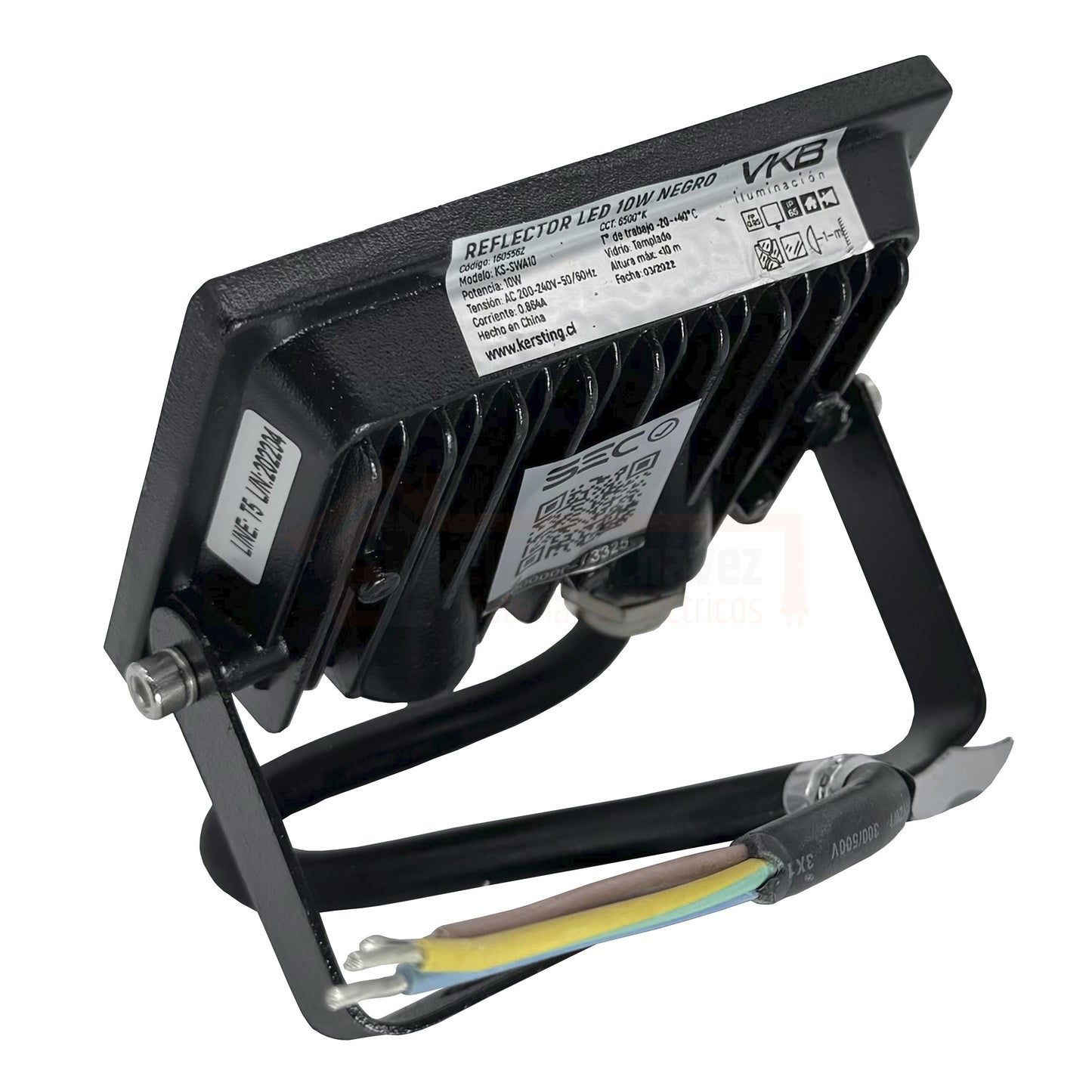 Foco Proyector 10w Reflector Metal Led IP65 Negro - VKB