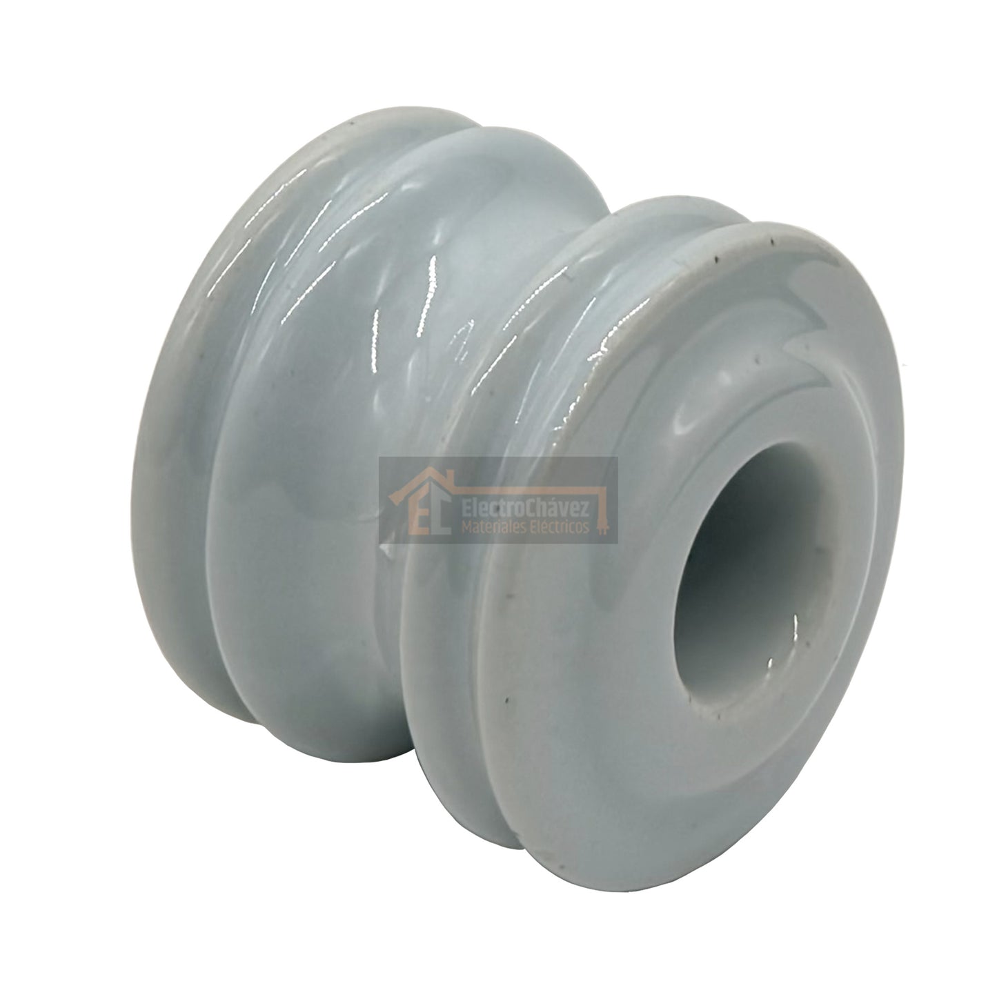 Aislador Carrete 57 mm Loza / Porcelana Mediano