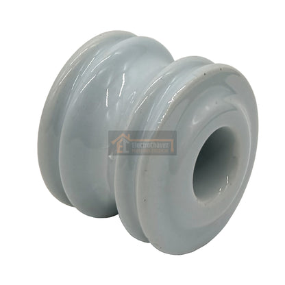 Aislador Carrete 57 mm Loza / Porcelana Mediano