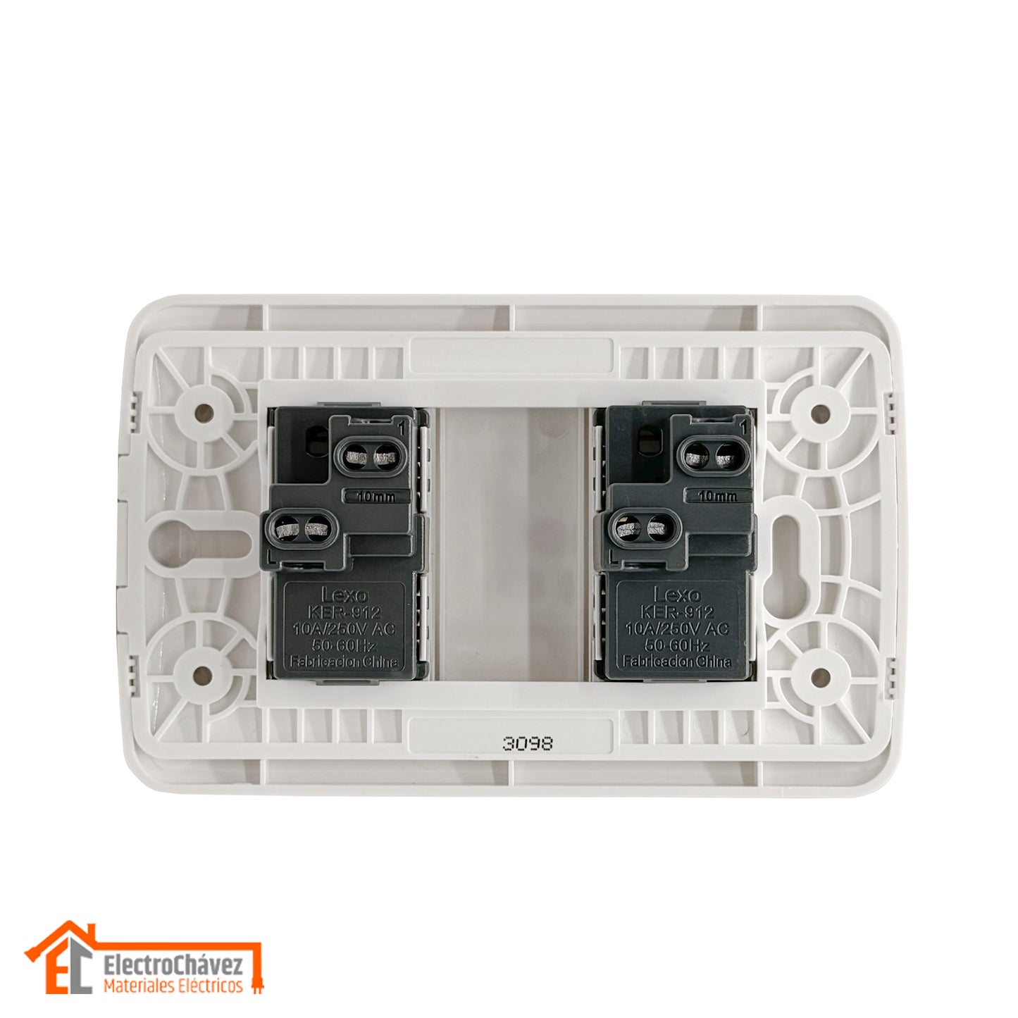 Interruptor Embutido Doble 9/15 10a Blanco Armado - Lexo