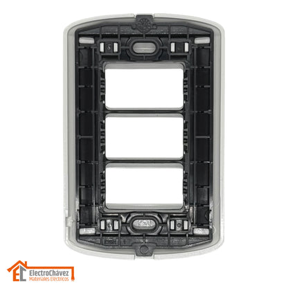 Tapa / Placa 3 Módulos Embutida Modus Plus - Bticino