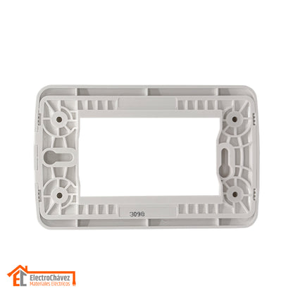 Tapa / Placa 3 Módulos Embutida Con Soporte Blanco - Lexo