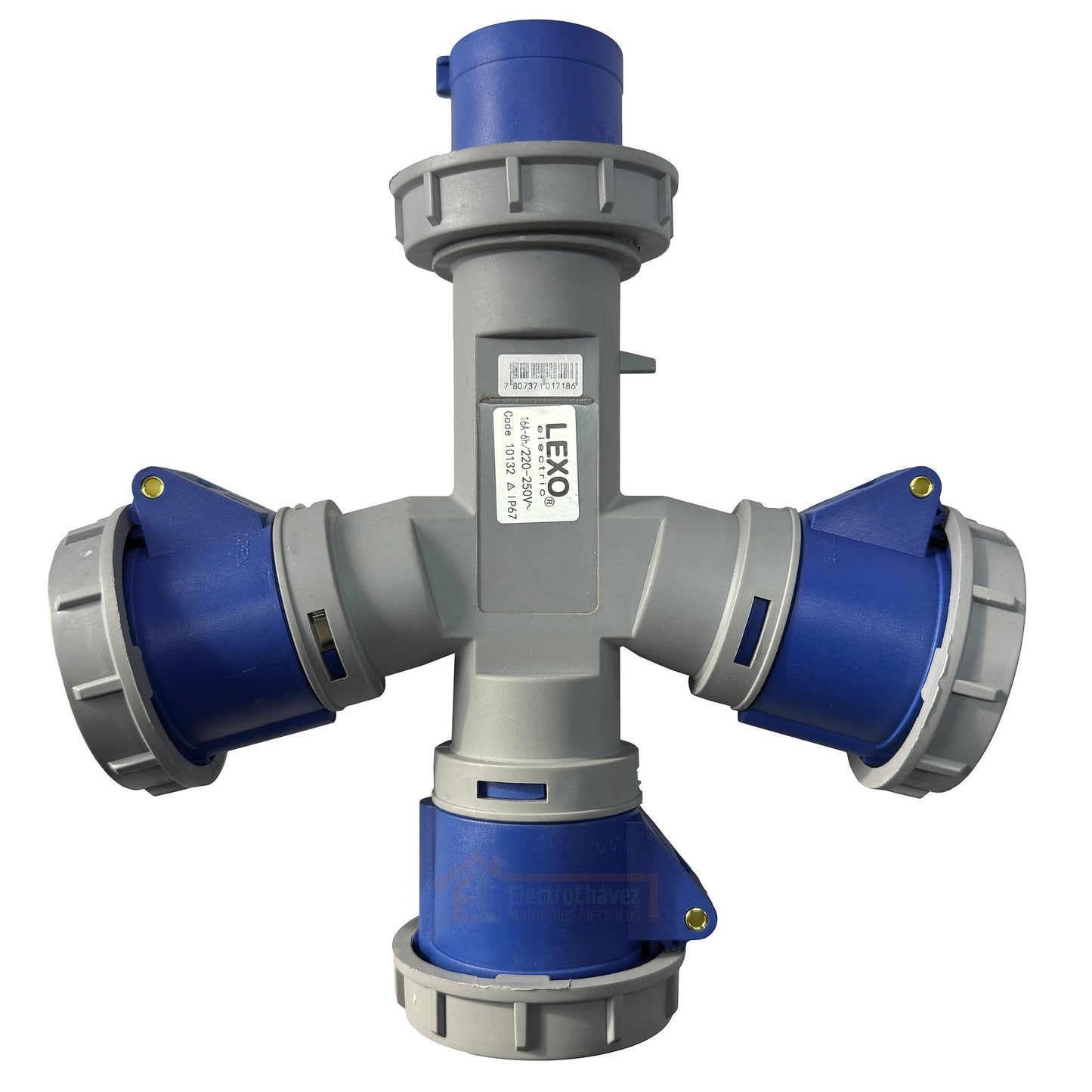 Enchufe Derivación Pulpo Industrial 3 Hembras 16a 2p+t 220v Ip67 - Lexo