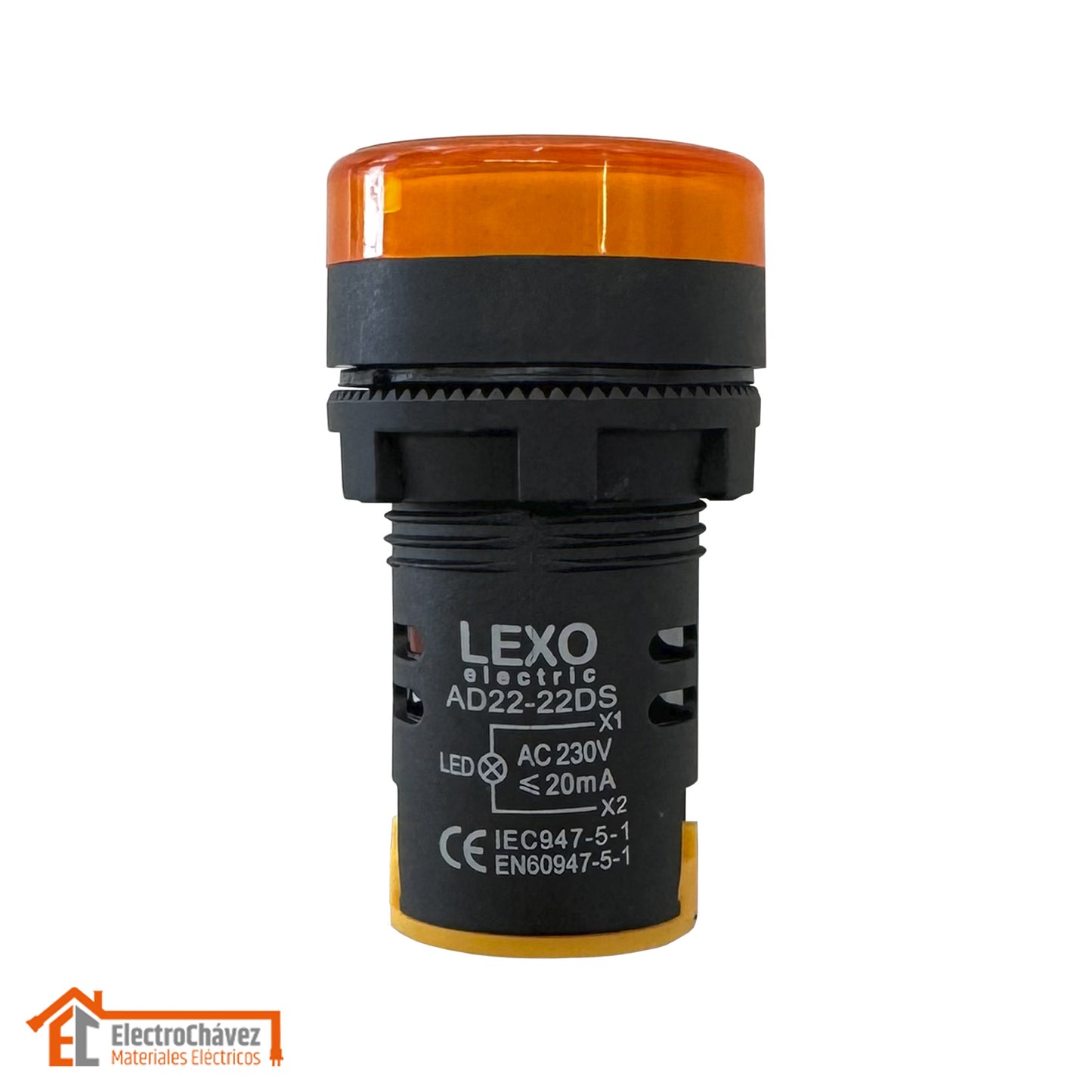 Luz Piloto Led 22mm 220v Ip67 (Amarillo)