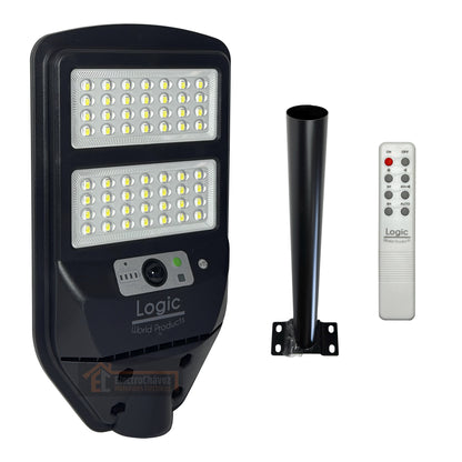 Foco Luminaria Solar 100w Con Sensor + Soporte Anclaje - Logic
