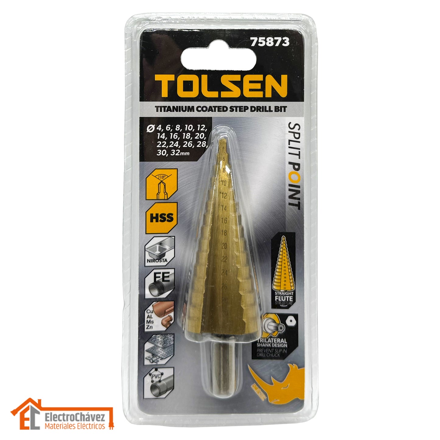 Broca Escalonada Pino 4 - 32mm Titanio Industrial - Tolsen