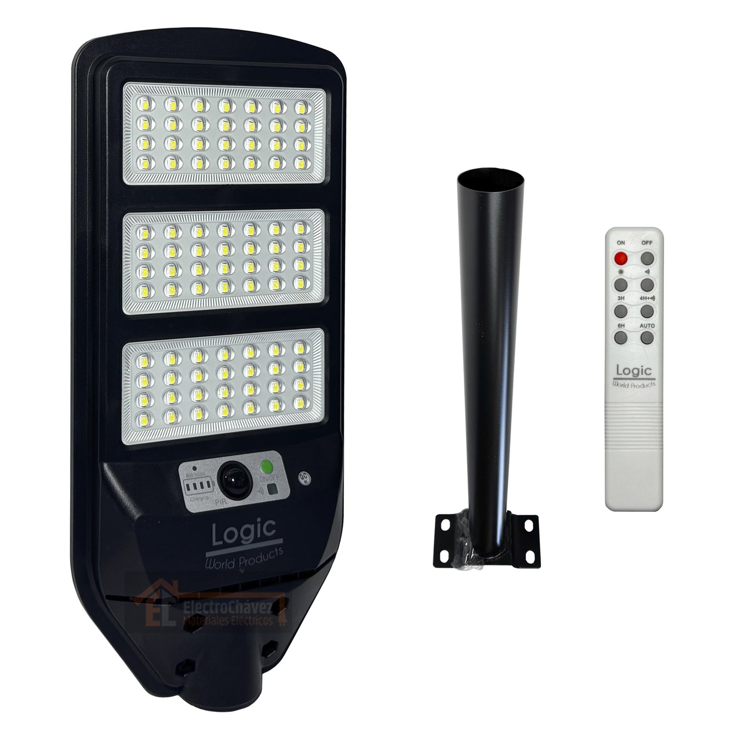 Foco Luminaria Solar 150w Con Sensor + Soporte Anclaje - Logic