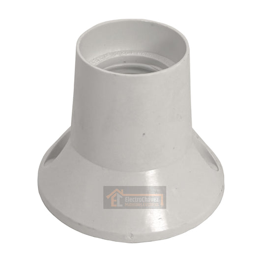 Base Recta Portalámpara Sobrepuesta E-27 Blanco
