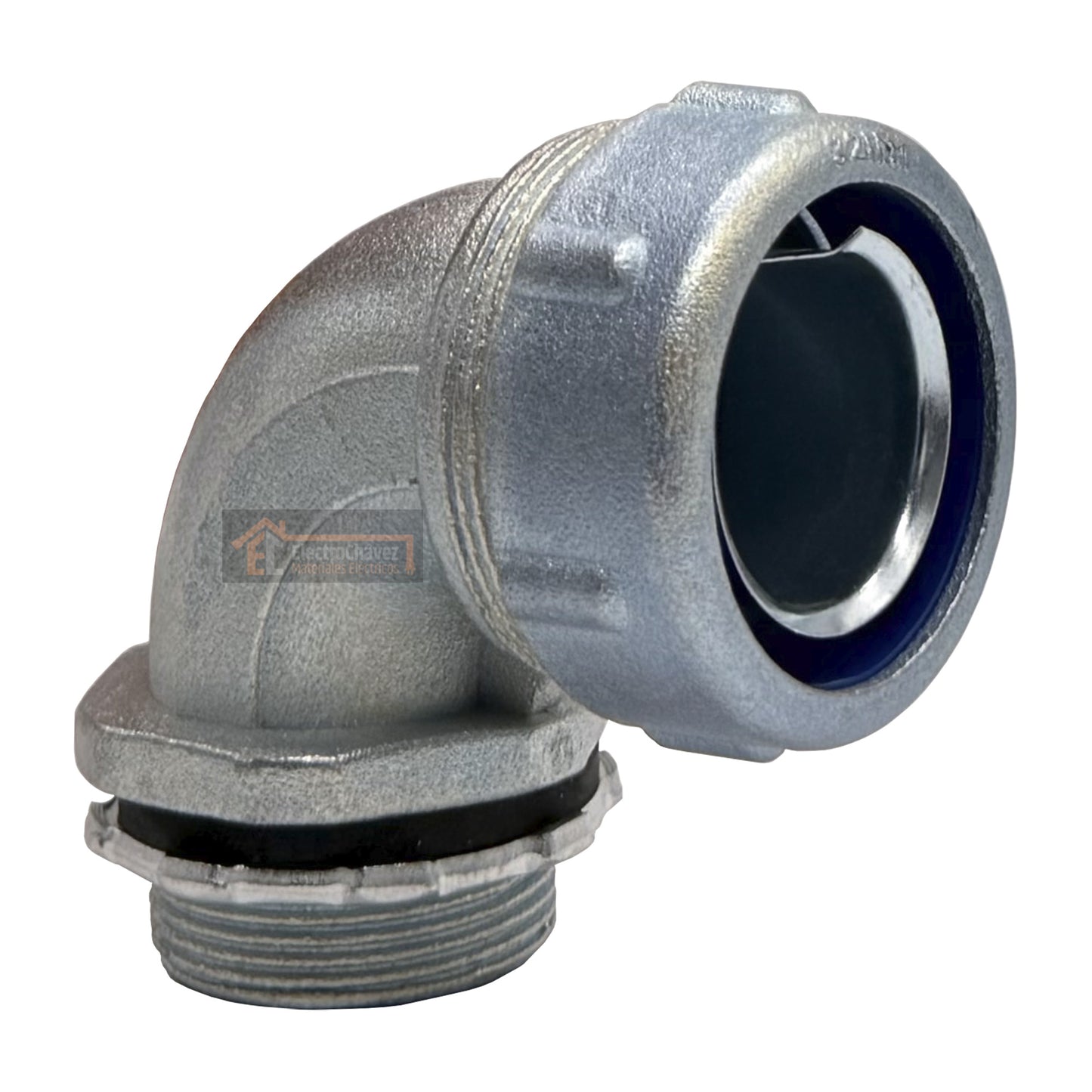 Conector Curvo 40 mm Para Flexible Metálico