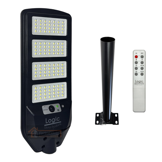 Foco Luminaria Solar 200w Con Sensor + Soporte Anclaje - Logic
