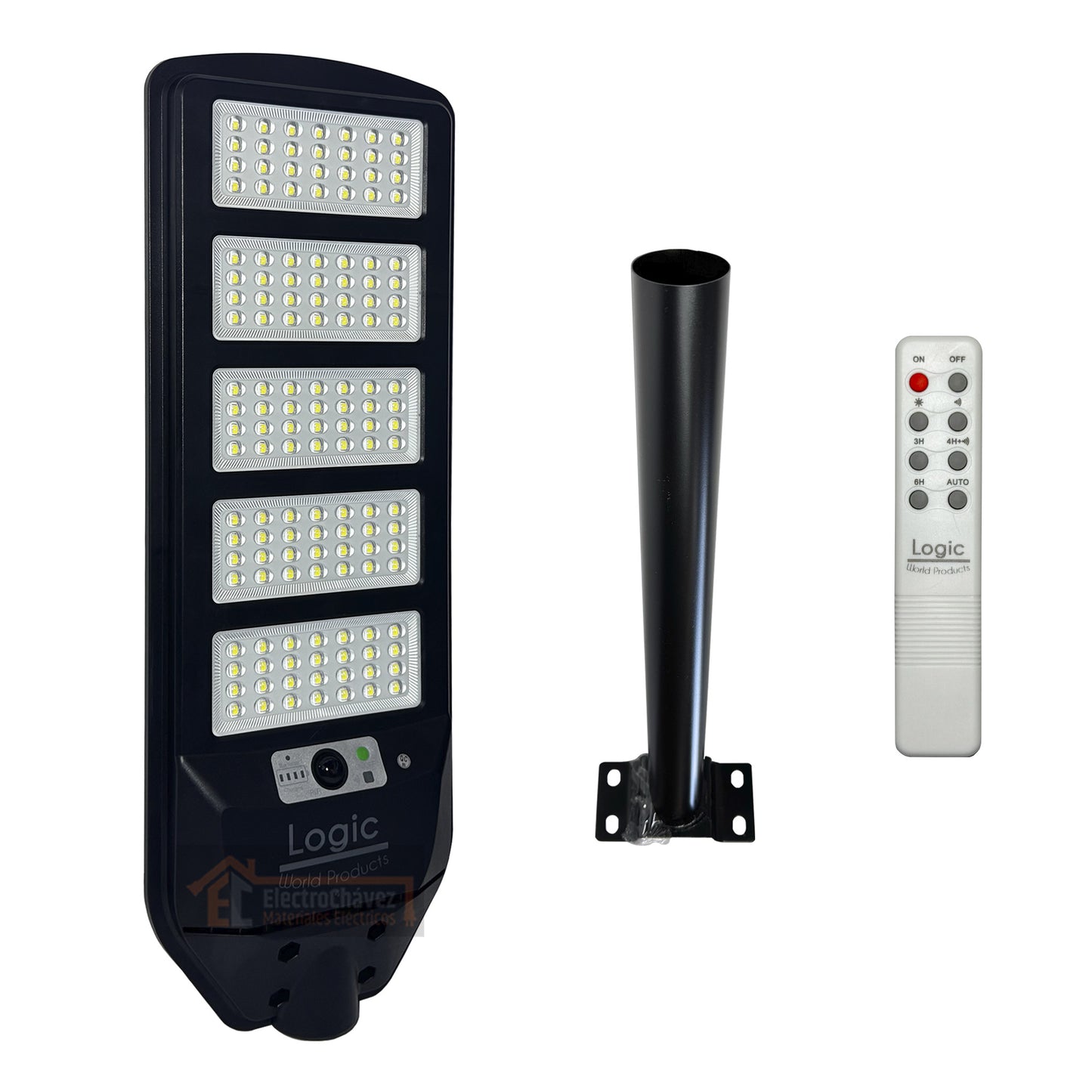 Foco Luminaria Solar 250w Con Sensor + Soporte Anclaje - Logic