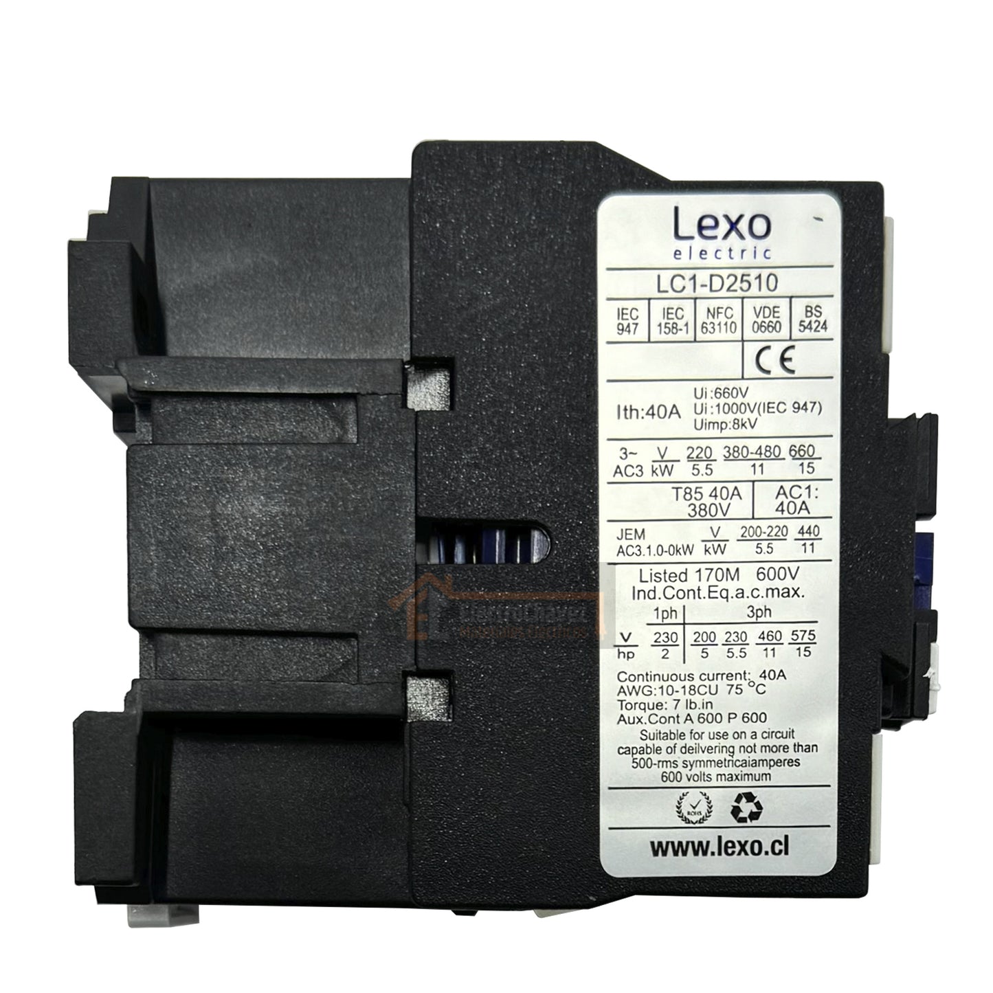 Contactor 25A / 3P + 1NO Bobina 220v - Lexo