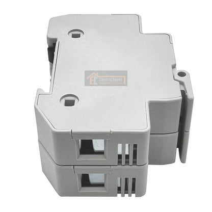 Base Portafusible Doble con Luz Piloto y Alarma 2p 10x38mm 32a Riel Din (Sin Fusible)