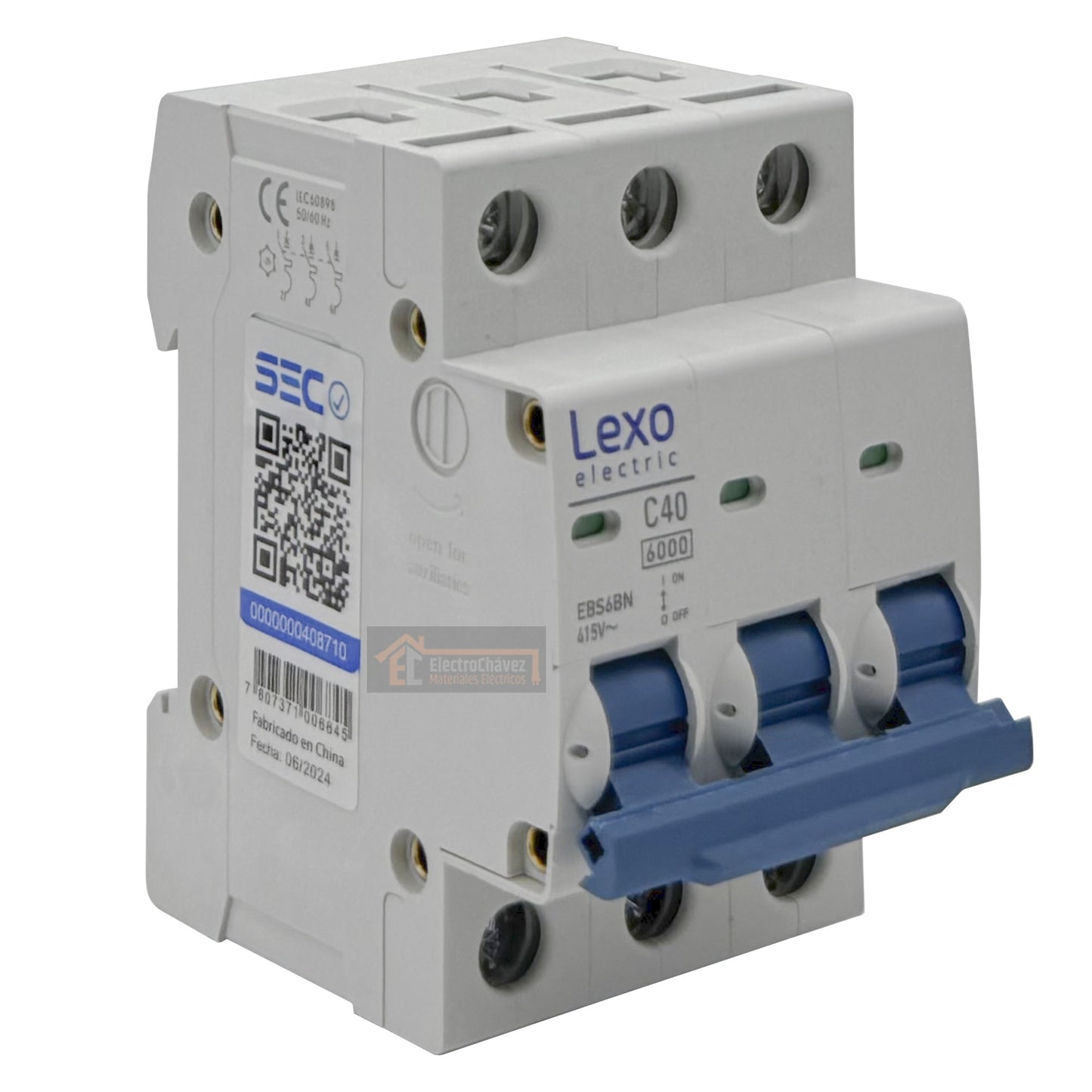 Interruptor Disyuntor Automático Tripolar 3p 40a (3x40a) 6ka Curva C - Lexo