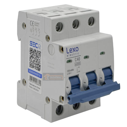 Interruptor Disyuntor Automático Tripolar 3p 40a (3x40a) 6ka Curva C - Lexo