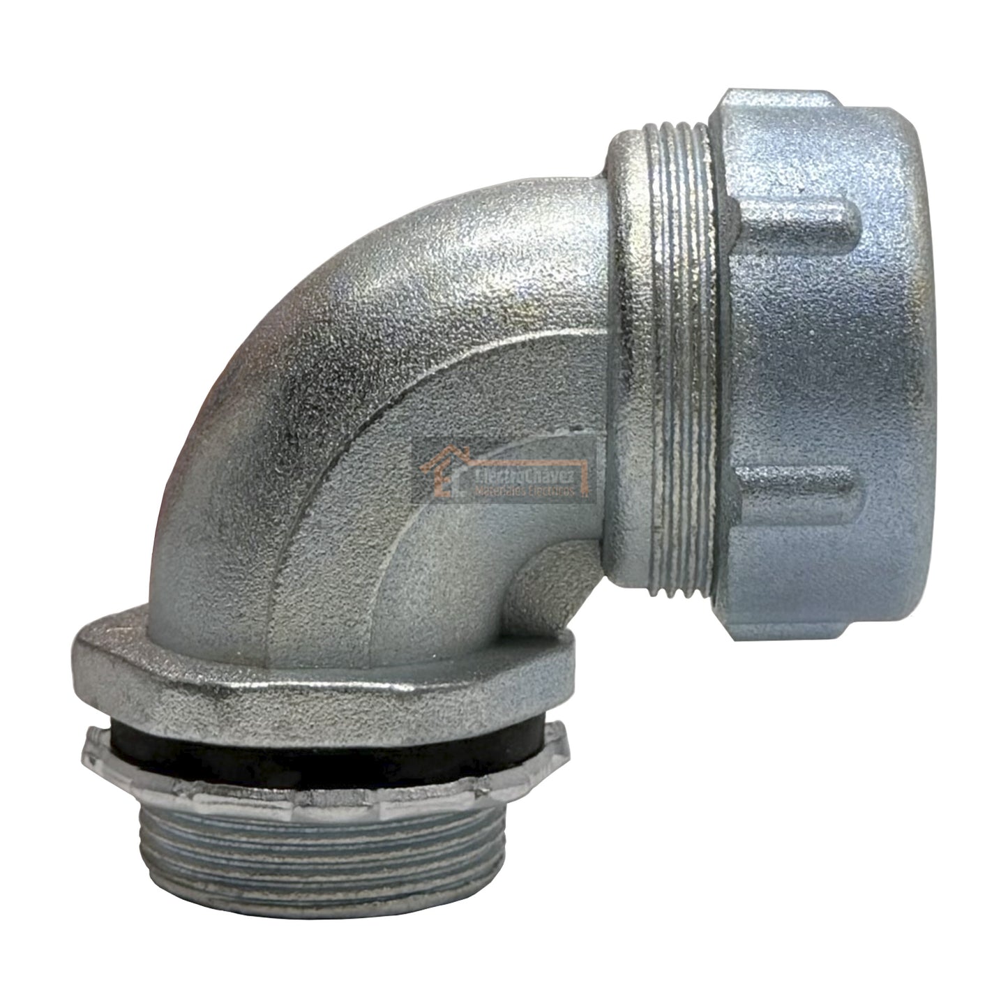 Conector Curvo 40 mm Para Flexible Metálico