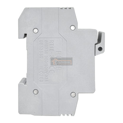 Base Portafusible con Luz Piloto 1p 10x38mm 32a Riel Din (Sin Fusible)