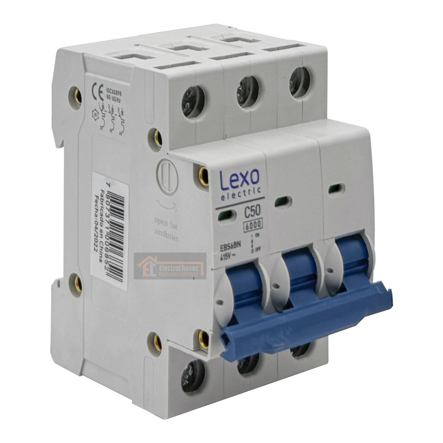 Interruptor Disyuntor Automático Tripolar 3p 50a (3x50a) 6ka Curva C - Lexo