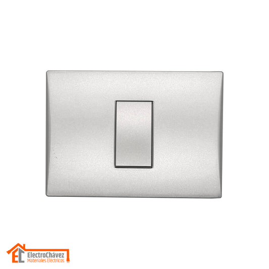 Interruptor Embutido Simple 9/24 10a Silver Andes Armado Metal - Lexo