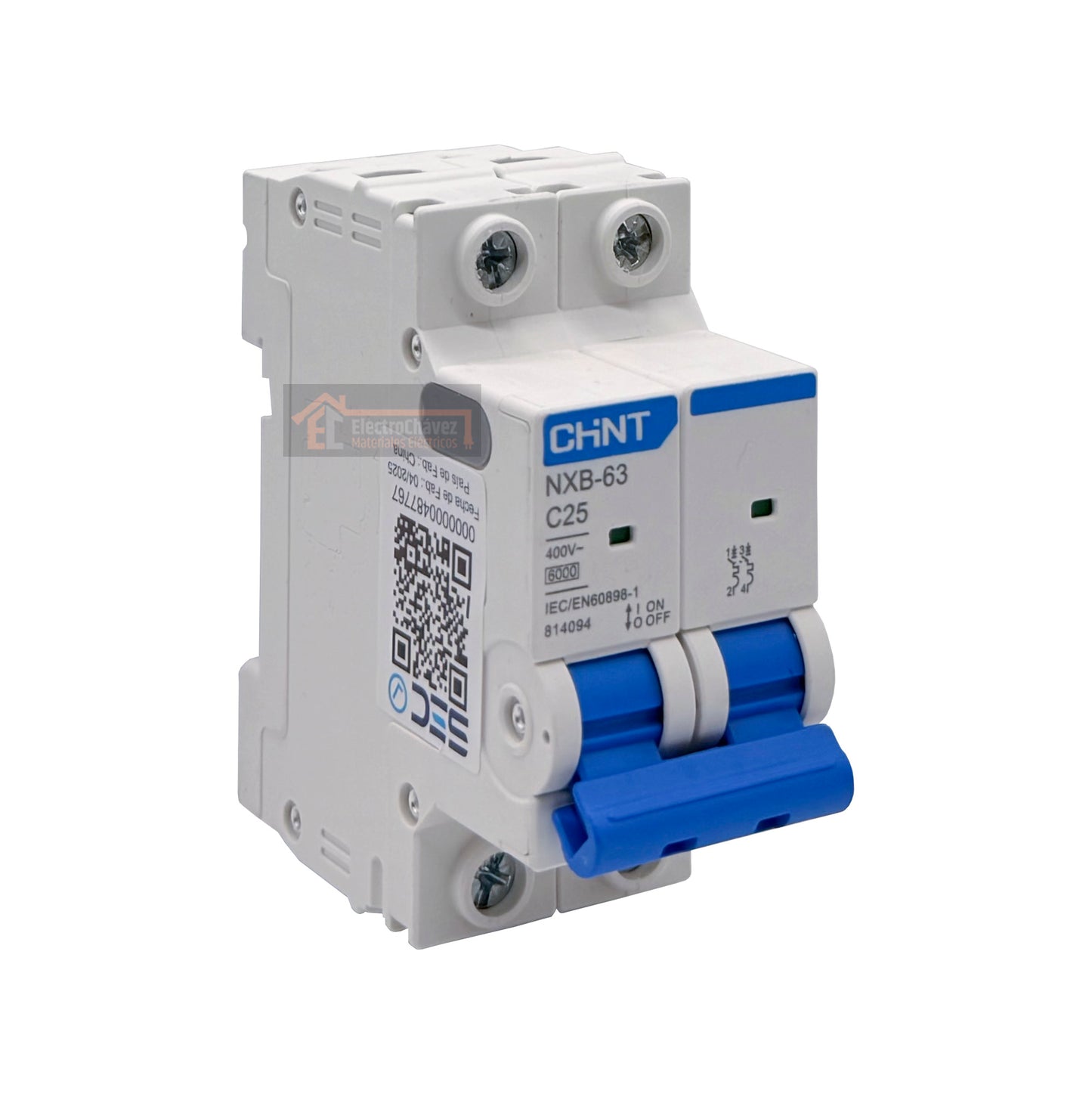 Interruptor Disyuntor Automático 2p 25a (2x25a) 6ka Curva C - Chint