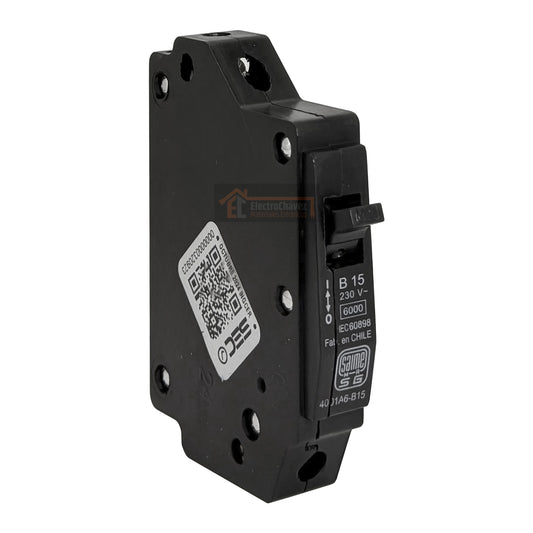 Interruptor Disyuntor Automático 1p 15a (1x15a) 6ka Curva B - Saime