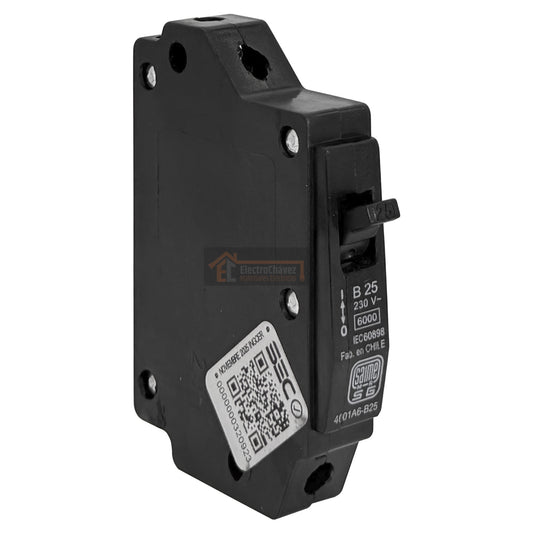 Interruptor Disyuntor Automático 1p 25a (1x25a) 6ka Curva B - Saime