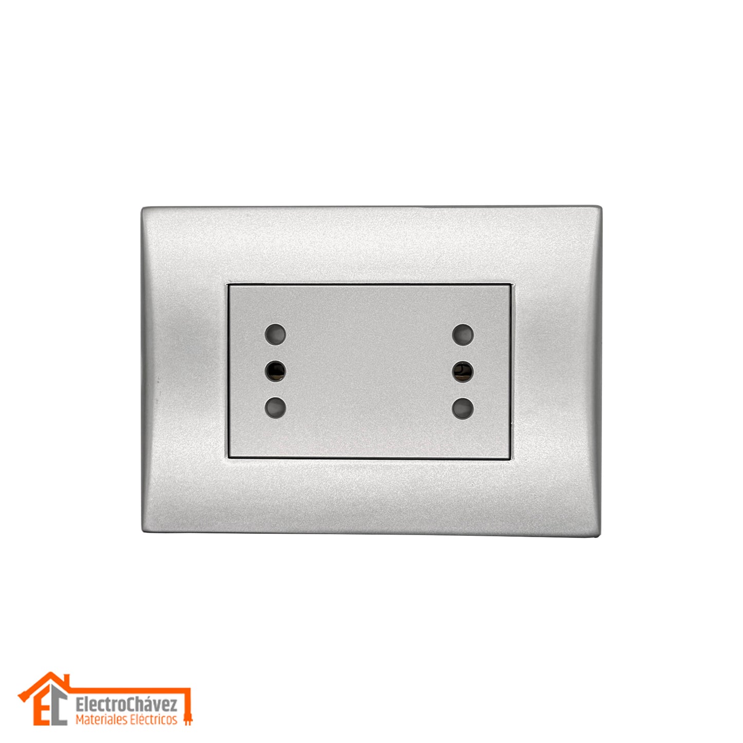 Enchufe Embutido Dúplex 2p+t 10a + 2 USB Silver Andes Armado Metal - Lexo