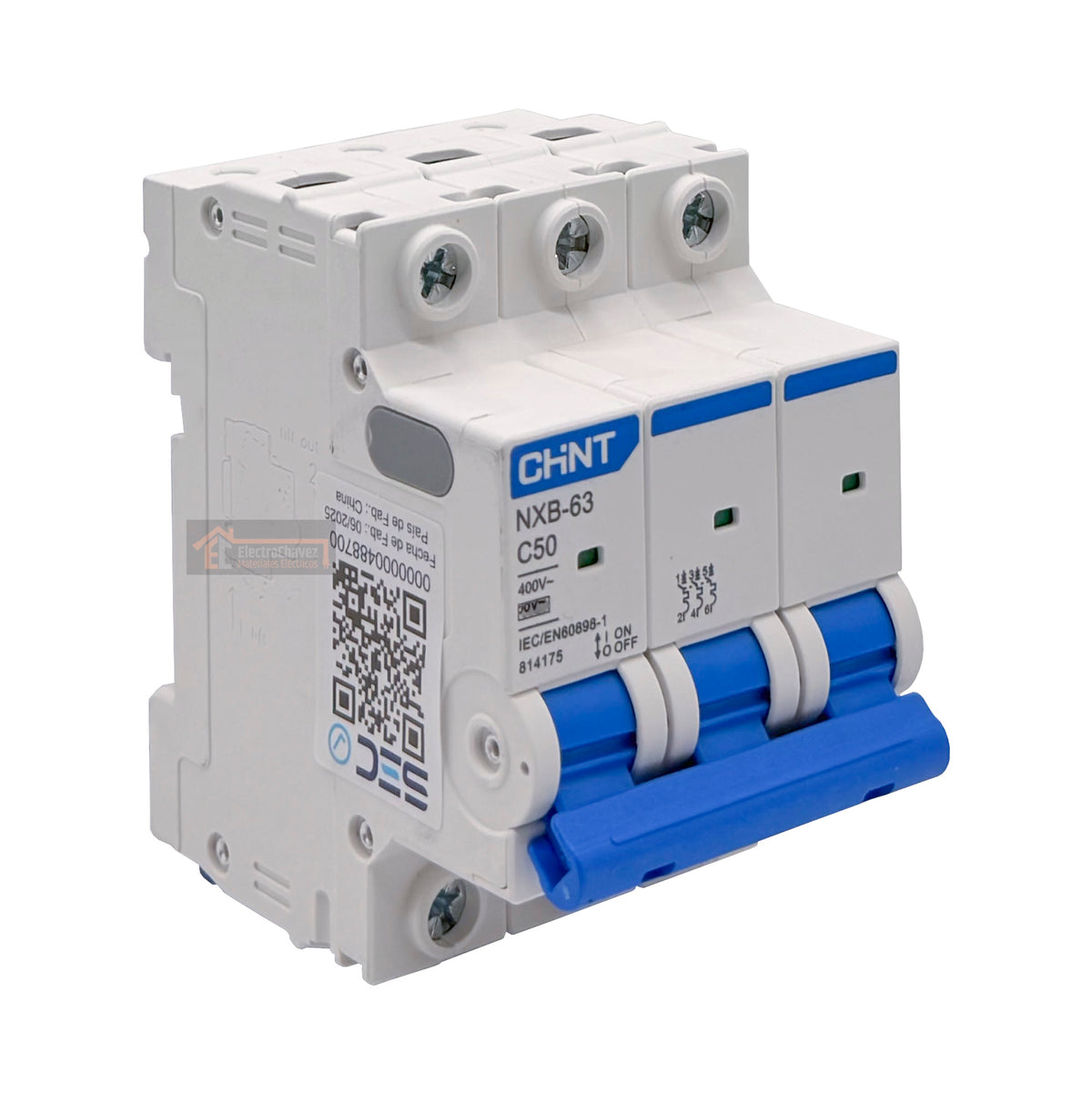Interruptor Disyuntor Automático 3p 50a (3x50a) 10ka Curva C - Chint