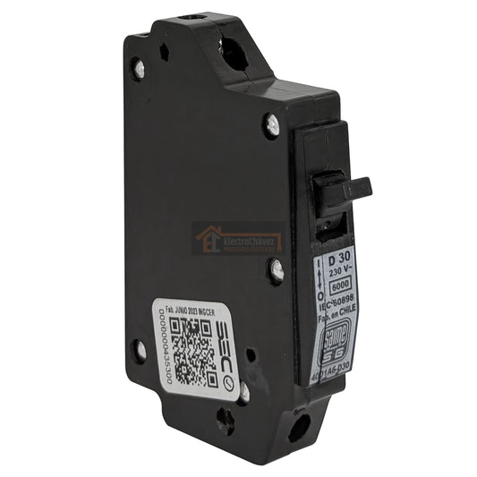 Interruptor Disyuntor Automático 1p 30a (1x30a) 6ka Curva D - Saime