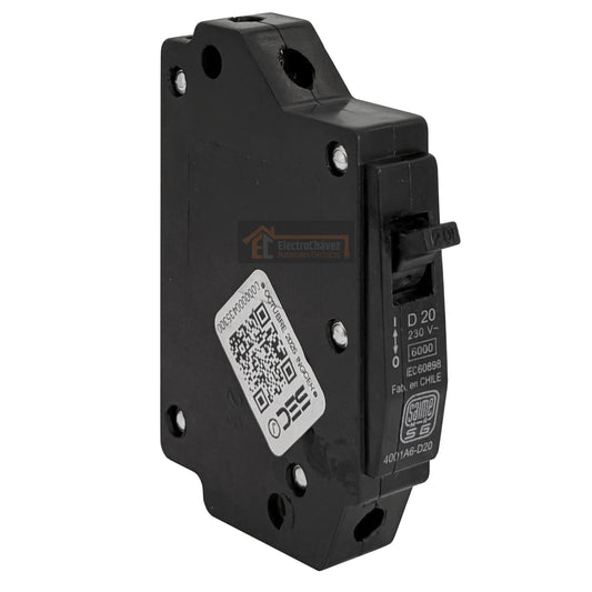 Interruptor Disyuntor Automático 1p 20a (1x20a) 6ka Curva D - Saime