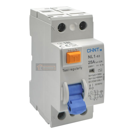 Interruptor Disyuntor Diferencial 2p 25a (2x25a) 300mA Tipo AC - Chint