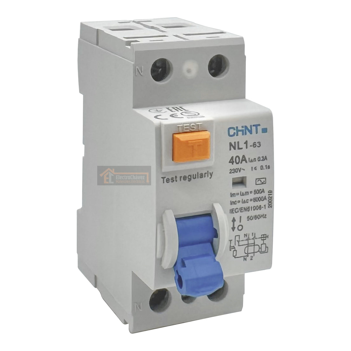 Interruptor Disyuntor Diferencial 2p 40a (2x40a) 300mA Tipo AC - Chint