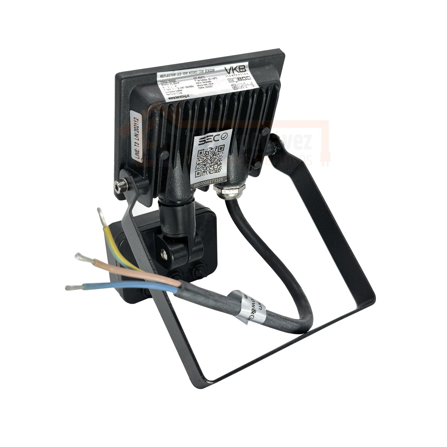 Foco Proyector con sensor 10w Reflector Metal Led IP65 Negro - VKB