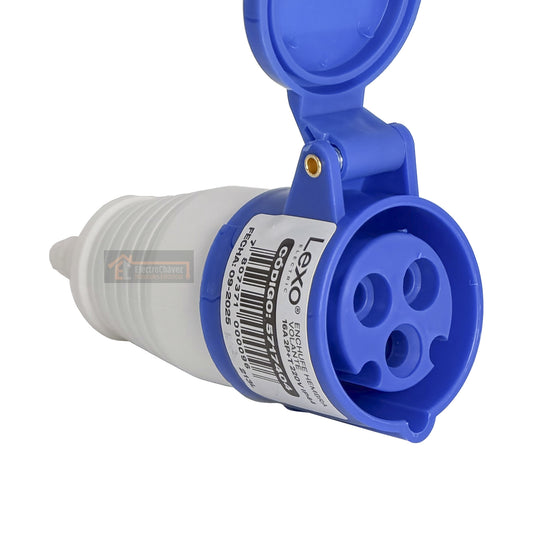 Enchufe Hembra Volante Industrial 16a 3P (2p+t) 220v IP44 - Lexo