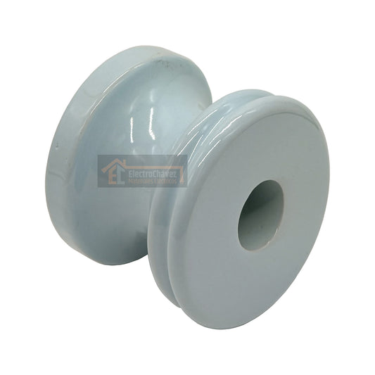 Aislador Carrete 79 mm Loza / Porcelana Grande