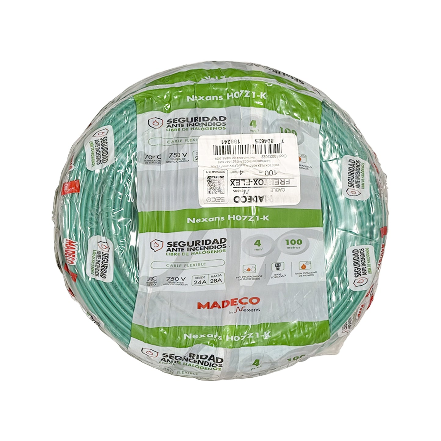 Cable Certificado Evaflex 4mm² Libre De Halógeno (h07z1-k) por 100 metros