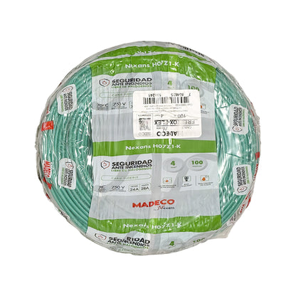 Cable Certificado Evaflex 4mm² Libre De Halógeno (h07z1-k) por 100 metros