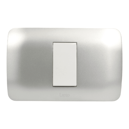 Interruptor Embutido Simple 9/24 10a blanco / Plata Armado - Lexo