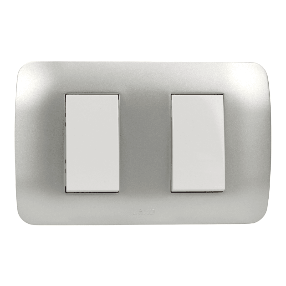 Interruptor Embutido doble 9/15 10a blanco / Plata Armado - Lexo