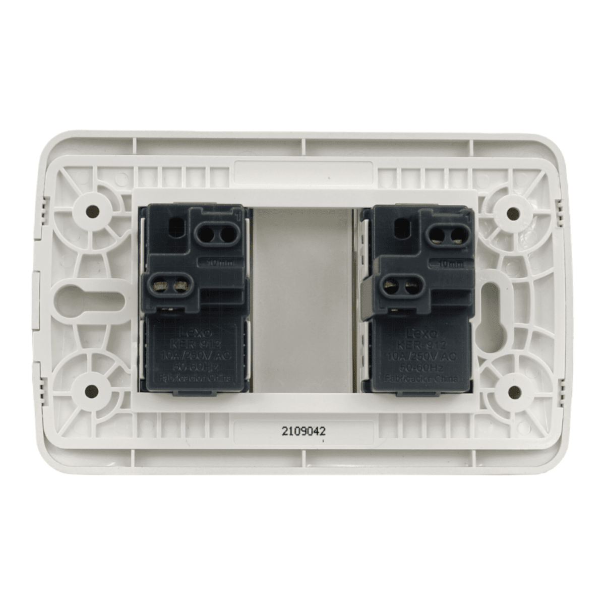 Interruptor Embutido doble 9/15 10a blanco / Plata Armado - Lexo