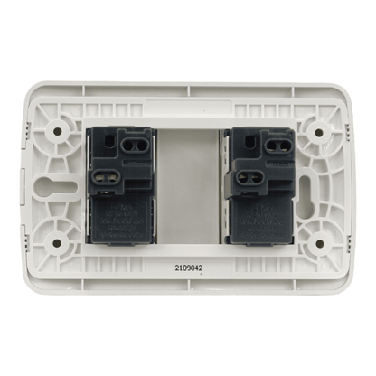 Interruptor Embutido doble 9/15 10a blanco / Plata Armado - Lexo