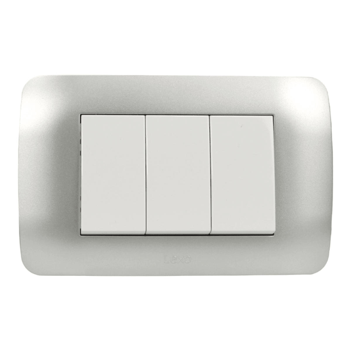 Interruptor Embutido triple 9/32 10a blanco / Plata Armado - Lexo