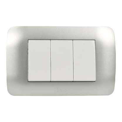 Interruptor Embutido triple 9/32 10a blanco / Plata Armado - Lexo