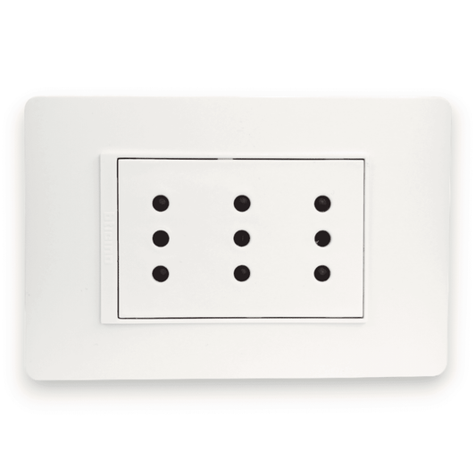 Enchufe Embutido Tríplex 2p+t 10a Blanco Armado - Bticino