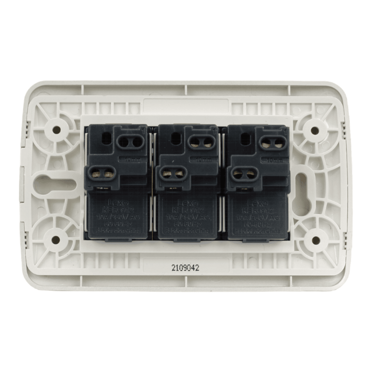 Interruptor Embutido triple 9/32 10a blanco / Plata Armado - Lexo