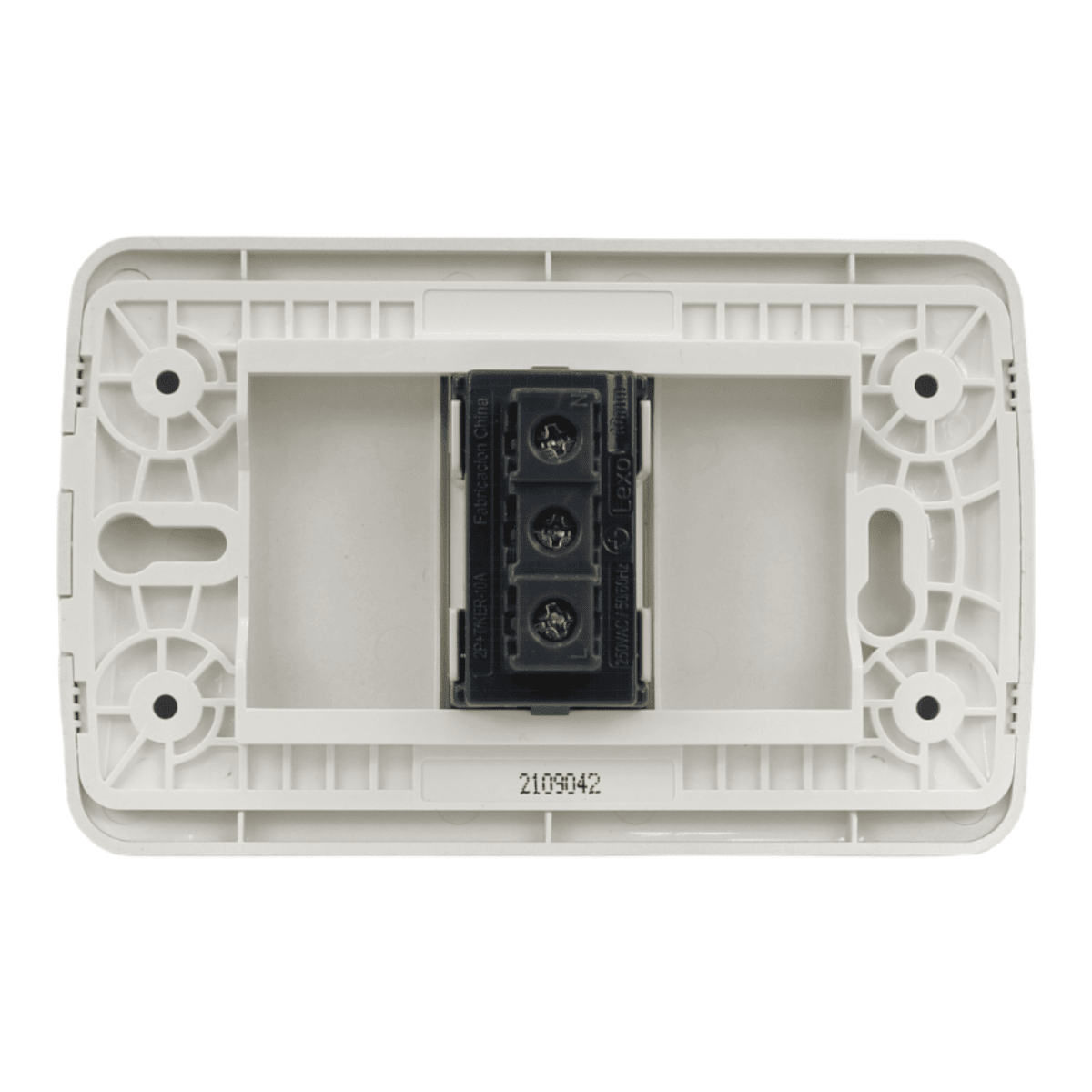 Enchufe Embutido Simple 2p+t 10a blanco / Plata Armado - Lexo